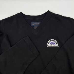 Vintage Antigua Colorado Rockies MLB V-Neck Pullover Sweatshirt‎ Black XL